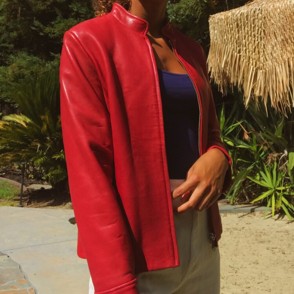 red leather vintage jacket